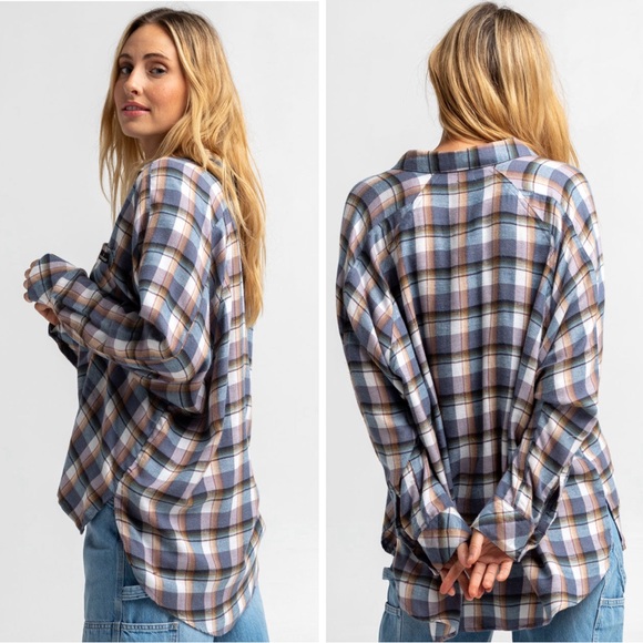 NEW BDG Urban Outfitters Brendan Flannel Long Sleeve Button Down Shirt Shacket S - Picture 4 of 11